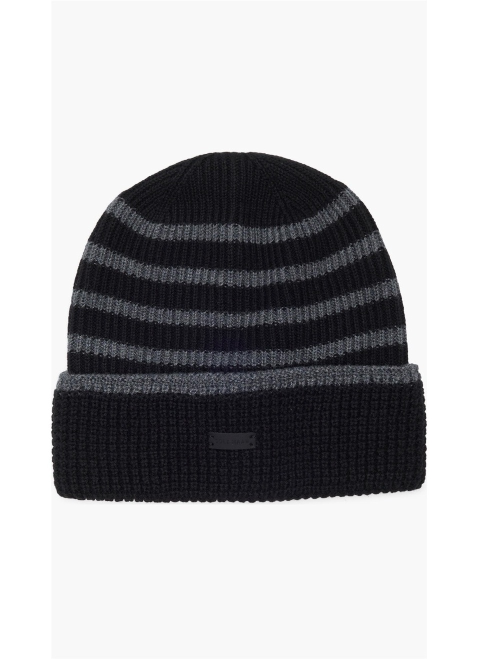 Cole Haan Heritage Striped Cuff Beanie, Caviar. NWT, OS